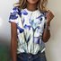 Floral Casual Regular Fit Crew Neck T-Shirt