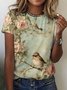 Casual Floral Crew Neck T-Shirt