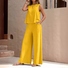 Women's Plain Daily Going Out Two-Piece Set Apricot Casual Summer Top With Pants Matching Set