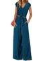Women's Plain Daily Going Out Two-Piece Set Brick Red Casual Summer Top With Pants Matching Set