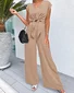 Women's Plain Daily Going Out Two-Piece Set Brick Red Casual Summer Top With Pants Matching Set