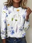Floral Crew Neck Cotton Casual T-Shirt