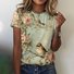 Casual Floral Crew Neck T-Shirt