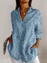 3D plant flower casual long sleeved shirt