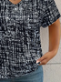 Women's Printed Fashion Casual V-Neck Short Sleeve T-Shirt