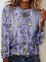 Casual Crew Neck Floral Loose T-Shirt
