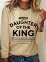 Religious Shirt Christian Clothing Bible Verse Tee Daughter Of The King Casual Long Sleeve Shirt