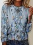 Casual Crew Neck Floral Loose T-Shirt