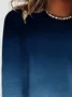 Women's Gradient Print Casual Round Neck Long Sleeve T-Shirt