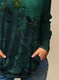 Women's Floral Print Casual Round Neck Long Sleeve T-Shirt