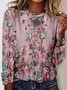 Casual Crew Neck Floral Loose T-Shirt