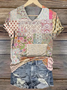 Casual Crew Neck Floral T-Shirt
