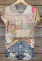 Casual Crew Neck Floral T-Shirt