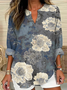 Simple Cotton-Blend Floral Shirt