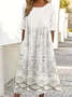 Casual Gradient Pattern Dress With No