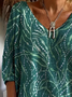 Women's Floral Spring Print Casual V-Neck Long Sleeve T-Shirt