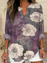 Simple Cotton-Blend Floral Shirt