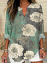 Simple Cotton-Blend Floral Shirt