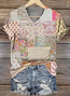 Casual Crew Neck Floral T-Shirt