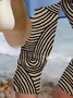 Women's Abstract Striped Print Casual Leggings