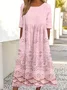 Casual Gradient Pattern Dress With No
