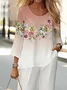 Women's Floral Spring Print Casual Two-Piece Suit