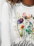 Women's Floral Spring Print Casual Round Neck Long Sleeve T-Shirt