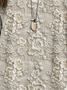 Floral lace embroidery linen blend comfortable shirt
