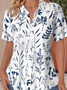 Shawl Collar Loose Simple Floral Shirt