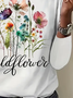 Women's Floral Spring Print Casual Round Neck Long Sleeve T-Shirt