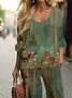 Women's Floral Spring Print Casual Two-Piece Suit