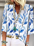 Women's Floral Spring V-Neck Printed Casual Blouse
