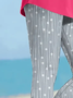 Women's Striped Print Casual Fashion Leggings