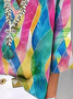 Women's Geometric Spring V-Neck Printed Casual Blouse