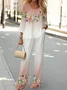 Women's Floral Spring Print Casual Two-Piece Suit