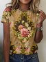 Crew Neck Floral Casual Regular Fit T-Shirt