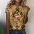 Crew Neck Floral Casual Regular Fit T-Shirt