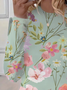 Women's Floral Spring Print Casual Round Neck Long Sleeve T-Shirt