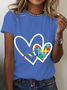 Autism Awareness Heart Cotton T-Shirt
