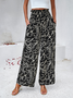 Women's  H-Line Baggy Pants Daily Going Out Pants Navyblue Casual Printing Floral Spring/Fall Pants