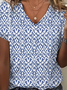 V Neck Loose Jersey Vintage T-Shirt