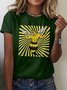 Casual Geometric Crew Neck T-Shirt
