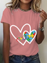 Autism Awareness Heart Cotton T-Shirt