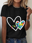 Autism Awareness Heart Cotton T-Shirt