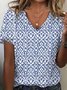 V Neck Loose Jersey Vintage T-Shirt