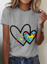 Autism Awareness Heart Cotton T-Shirt