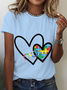 Autism Awareness Heart Cotton T-Shirt