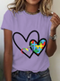 Autism Awareness Heart Cotton T-Shirt