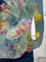 Women's Floral Butterfly Spring Print Casual Round Neck Long Sleeve T-Shirt