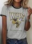 Crew Neck Text Letters Casual T-Shirt